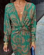 Rosamul | Long Sleeve V-Neck Boho Summer Long Dress for Women