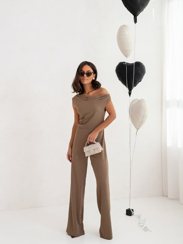 Elegant One-Shoulder Black Jumpsuit