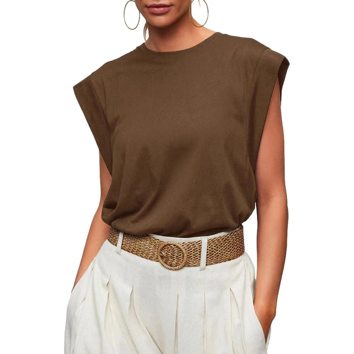 Women's Basic Fashion Casual Vest T-Shirt