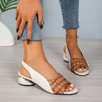 Women’s Summer Peep Toe Block Heel Sandals