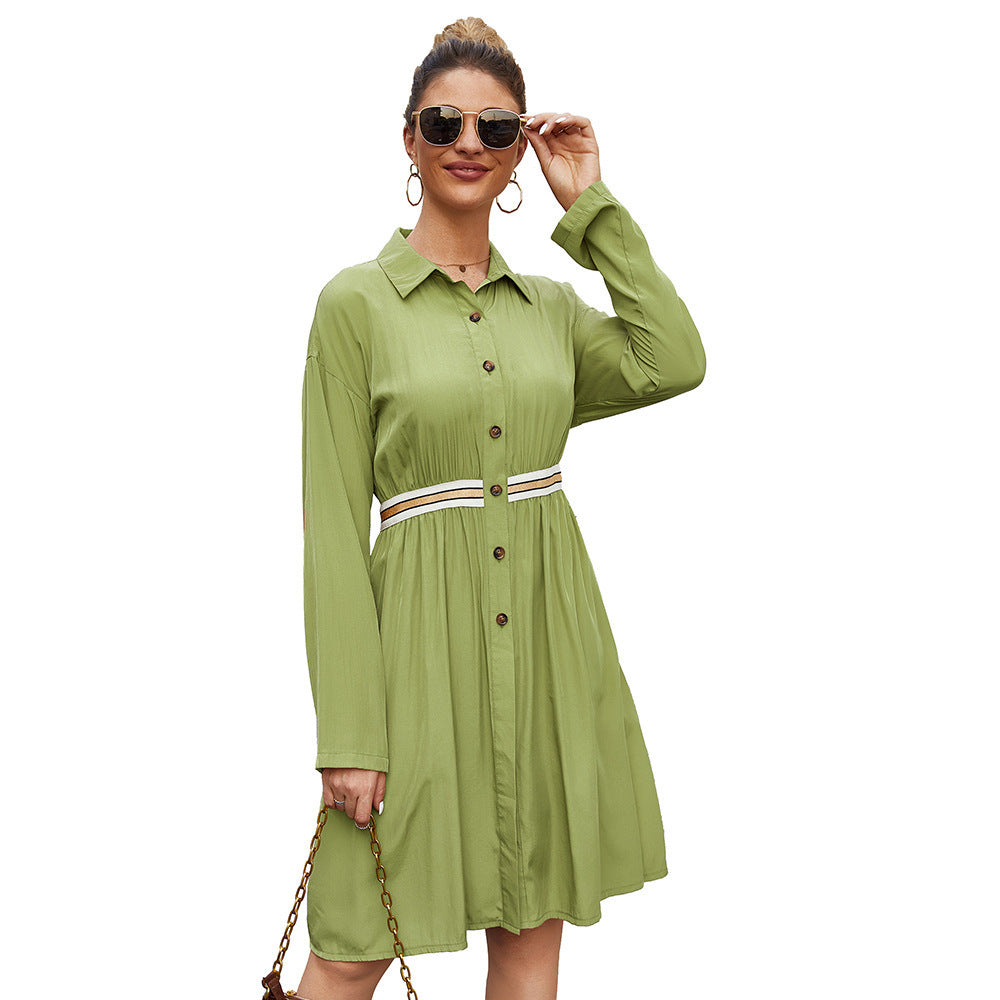 Women’s Casual Button-Down Shirt Dress
