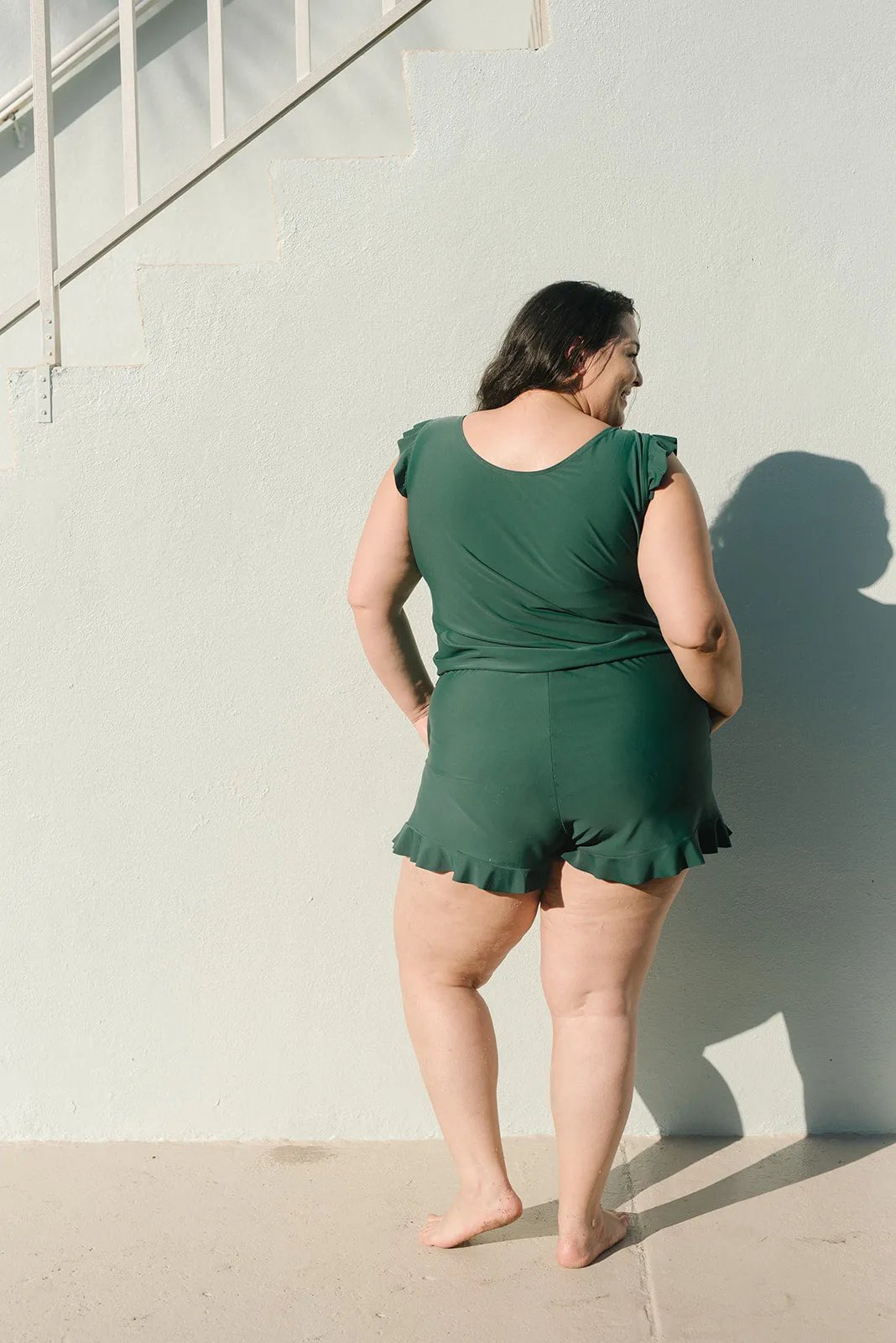 Women’s One-Piece Swim Dress with Built-In Bra and Sculpting Fit for Support