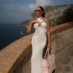 Sexy Crochet Halterneck Maxi Dress