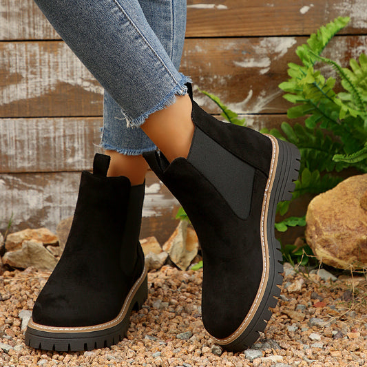 Frosted Suede Chelsea Boots