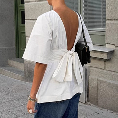 Summer Backless Tie-Back Top