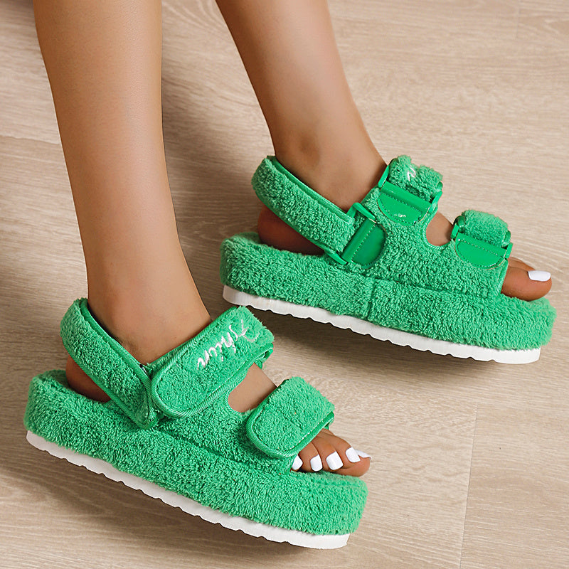Women’s Plush Velcro Platform Sandals