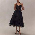 The Midnight Dots Tulle Midi Dress