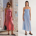 Striped Sleeveless Midi Dress