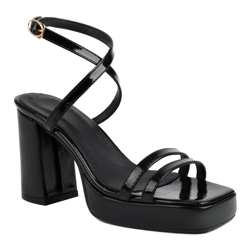 Summer Square Toe Block Heel Sandals