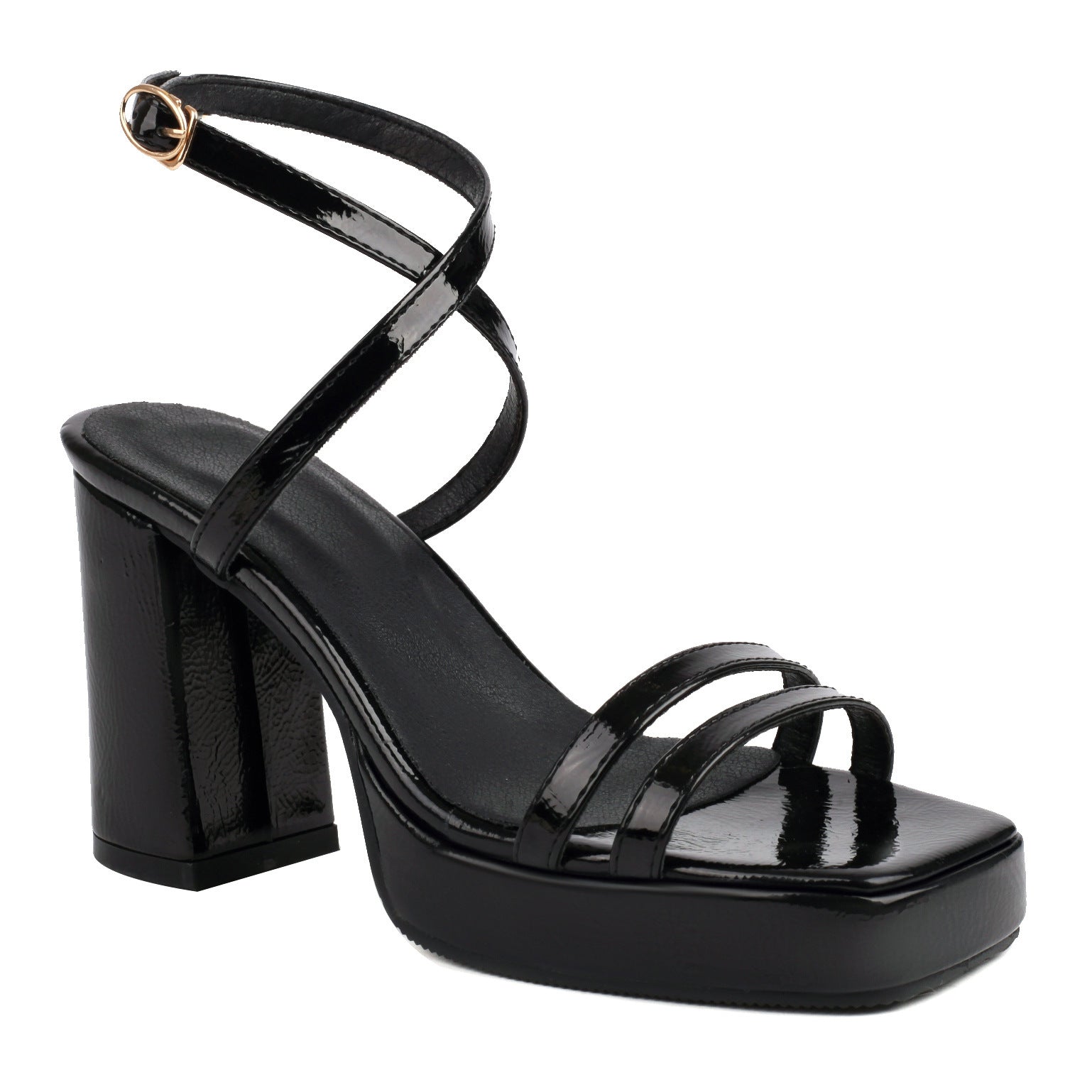 Summer Square Toe Block Heel Sandals
