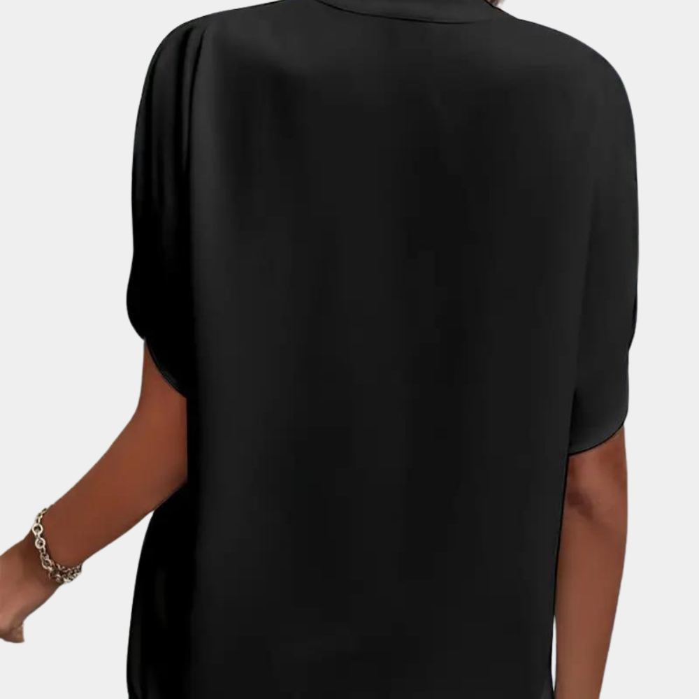 Marjolein Women's Short Sleeve V-Neck Blouse