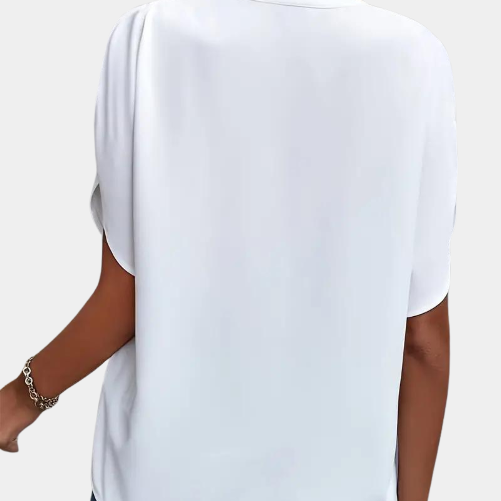 Marjolein Women's Short Sleeve V-Neck Blouse