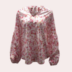 Sophie™ Women’s Floral Blouse – V-Neck Long Sleeve Loose Fit | Dripiume