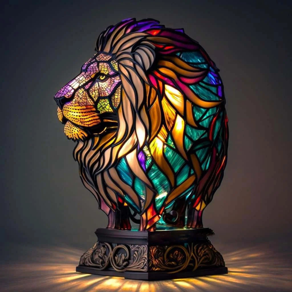 Stained Glass Animal Lamp Home Decor