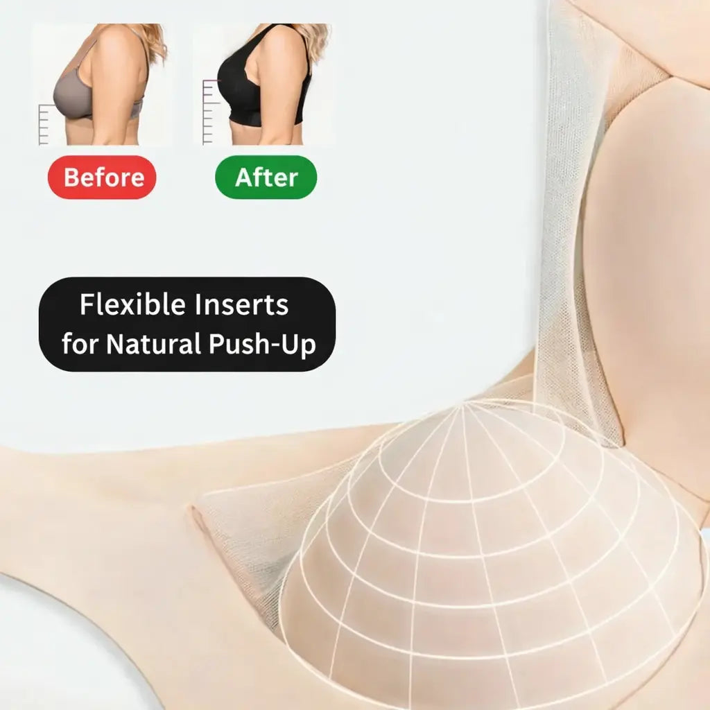 B - Women’s Wireless Push Up Seamless Bra – Comfortable Support Bra