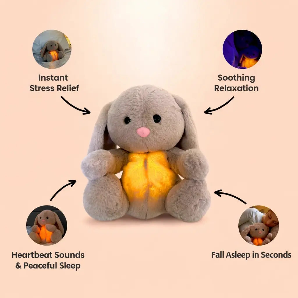 Breathing Bunny Plush Toy – Soft Calming Sleep Companion Stuffed Animal