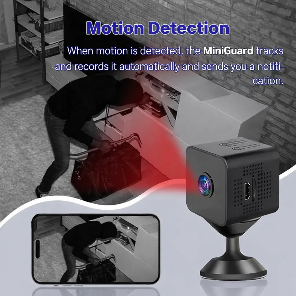 MiniGuardian Wireless Security Camera – HD Wi-Fi Indoor & Outdoor Surveillance with Live View & Night Vision