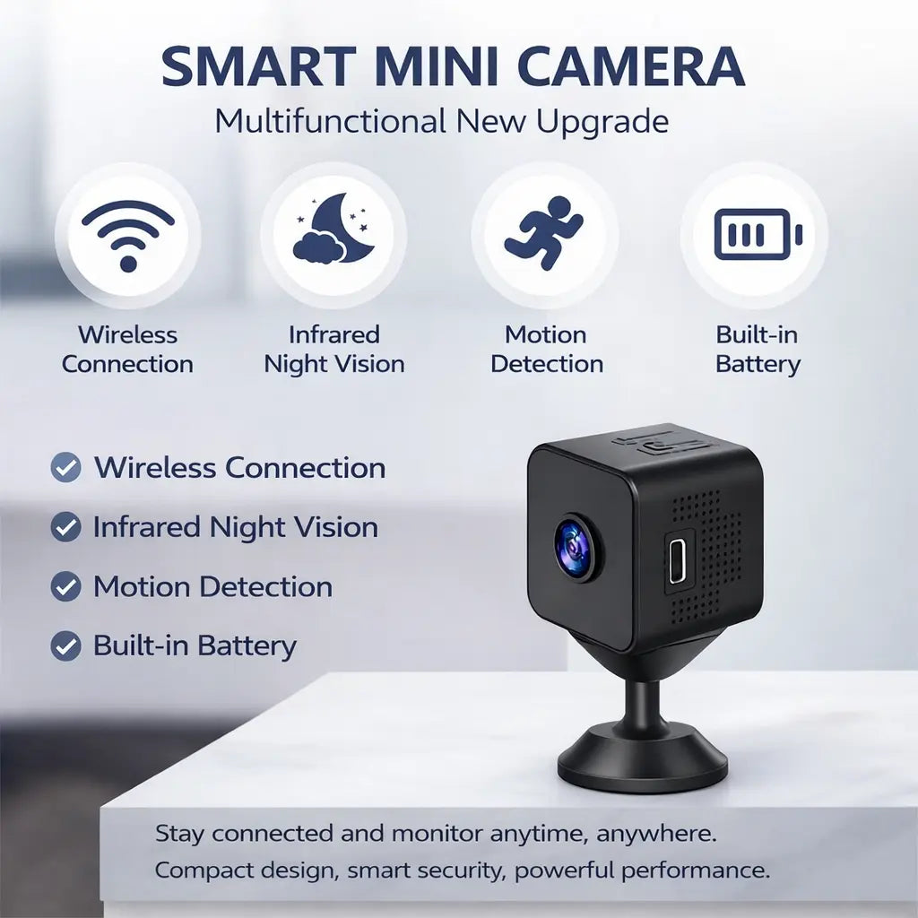 MiniGuardian Wireless Security Camera – HD Wi-Fi Indoor & Outdoor Surveillance with Live View & Night Vision