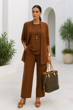 Women’s 3 Piece Blazer Pants Set Elegant Office Suit Matching Outfit