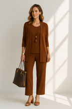 Women’s 3 Piece Blazer Pants Set Elegant Office Suit Matching Outfit