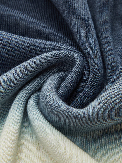 Wool-Blend Ombre Slim Knit Top