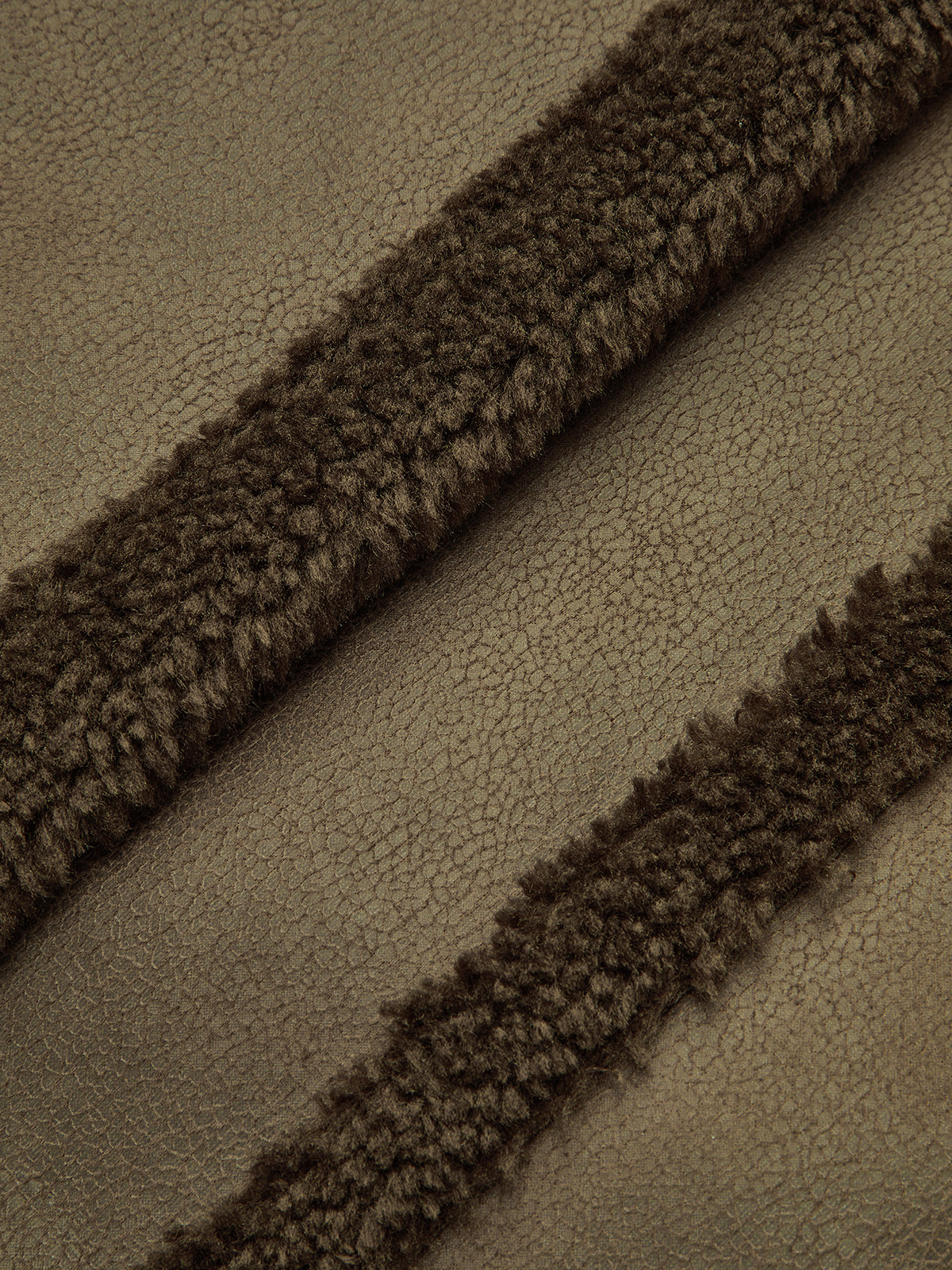 Double-Breasted Fleece Lined Faux Leather Longline Coat