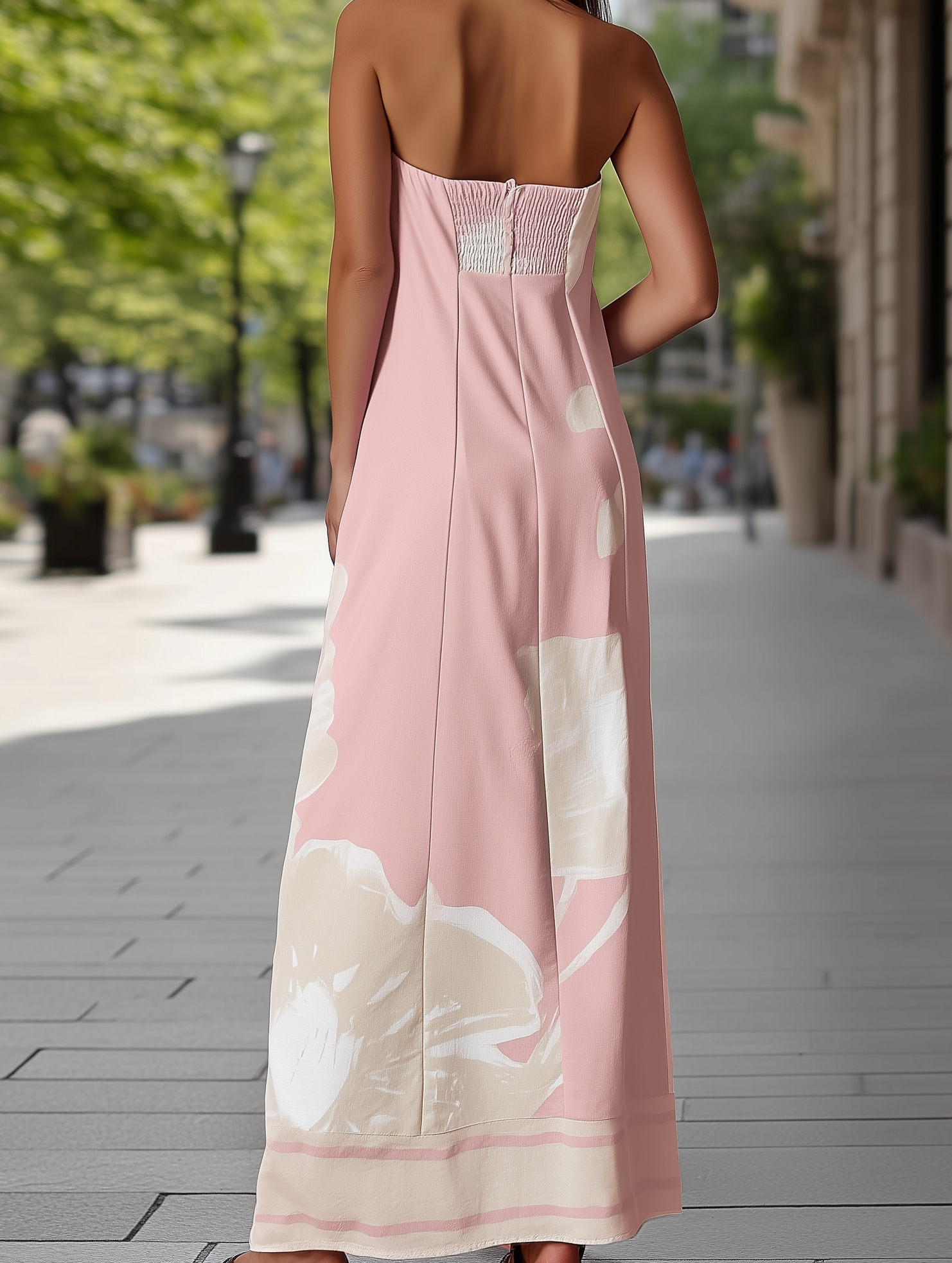 Strapless Printed Swing Dress - Summer Tube Top Casual Style