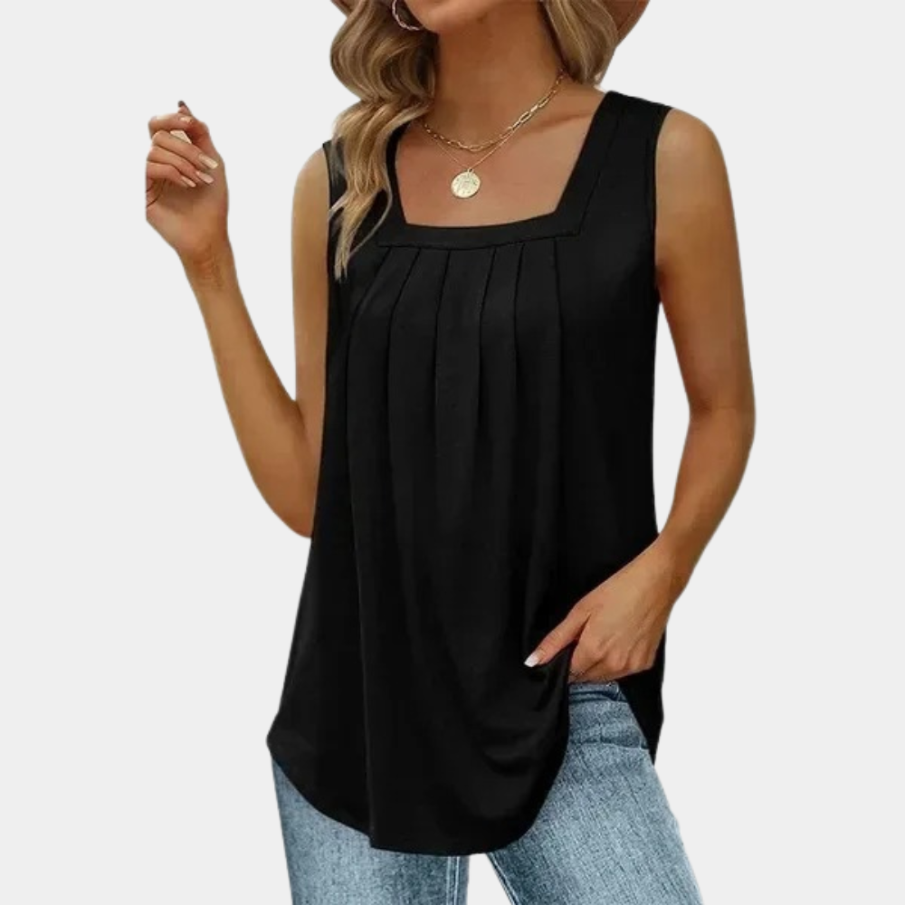 Sleeveless Pleated Shirt for Women – Beatrice