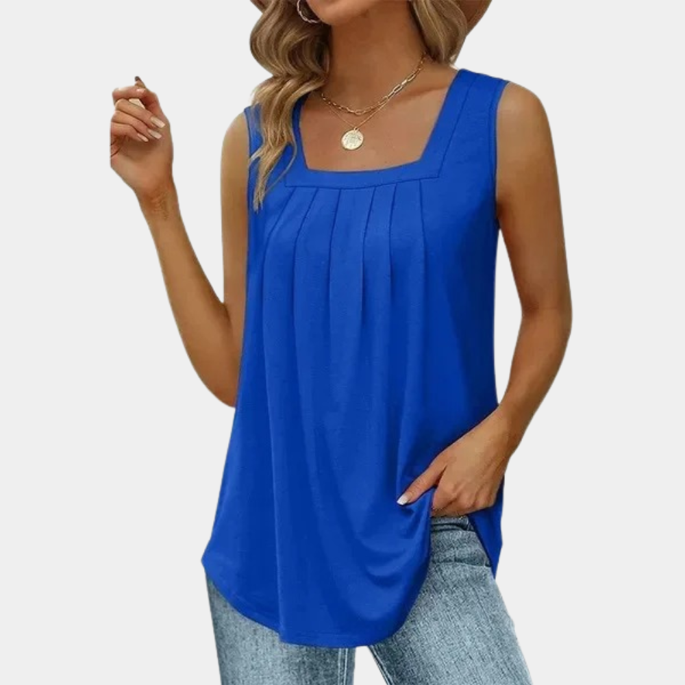 Sleeveless Pleated Shirt for Women – Beatrice