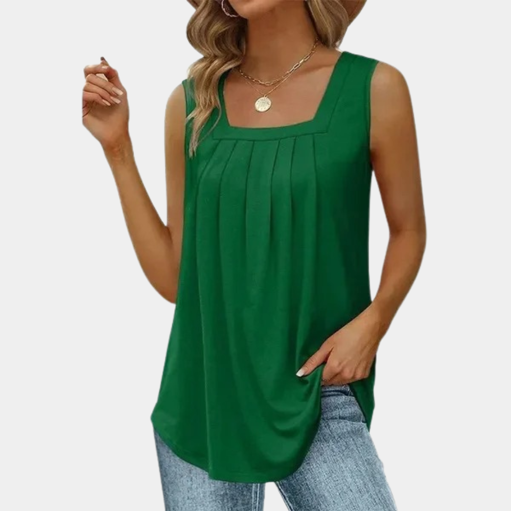 Sleeveless Pleated Shirt for Women – Beatrice