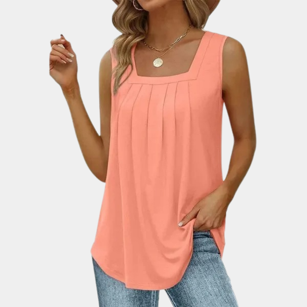 Sleeveless Pleated Shirt for Women – Beatrice