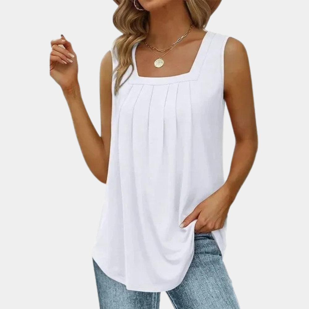 Sleeveless Pleated Shirt for Women – Beatrice