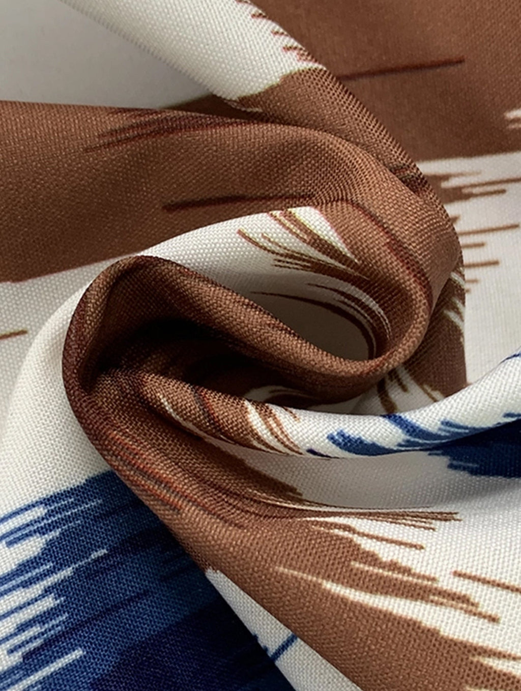 Lightweight Long Dress with Printed V-Neck and Slit - Cardigan-Style