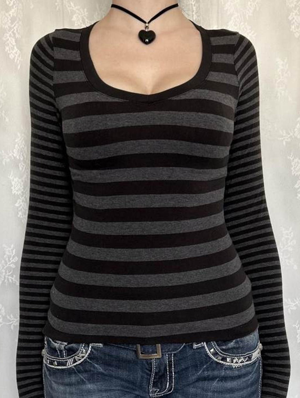 Women’s Striped Long Sleeve Top – Classic Casual Blouse | Dripiume