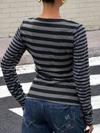Women’s Striped Long Sleeve Top – Classic Casual Blouse | Dripiume
