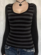 Women’s Striped Long Sleeve Top – Classic Casual Blouse | Dripiume