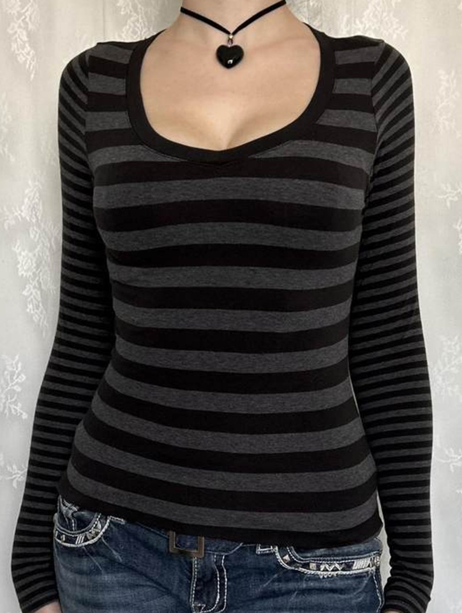 Women’s Striped Long Sleeve Top – Classic Casual Blouse | Dripiume