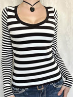 Women’s Striped Long Sleeve Top – Classic Casual Blouse | Dripiume