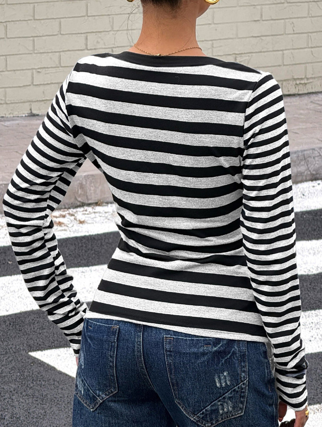 Women’s Striped Long Sleeve Top – Classic Casual Blouse | Dripiume