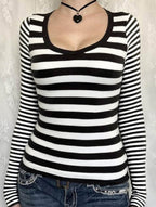 Women’s Striped Long Sleeve Top – Classic Casual Blouse | Dripiume