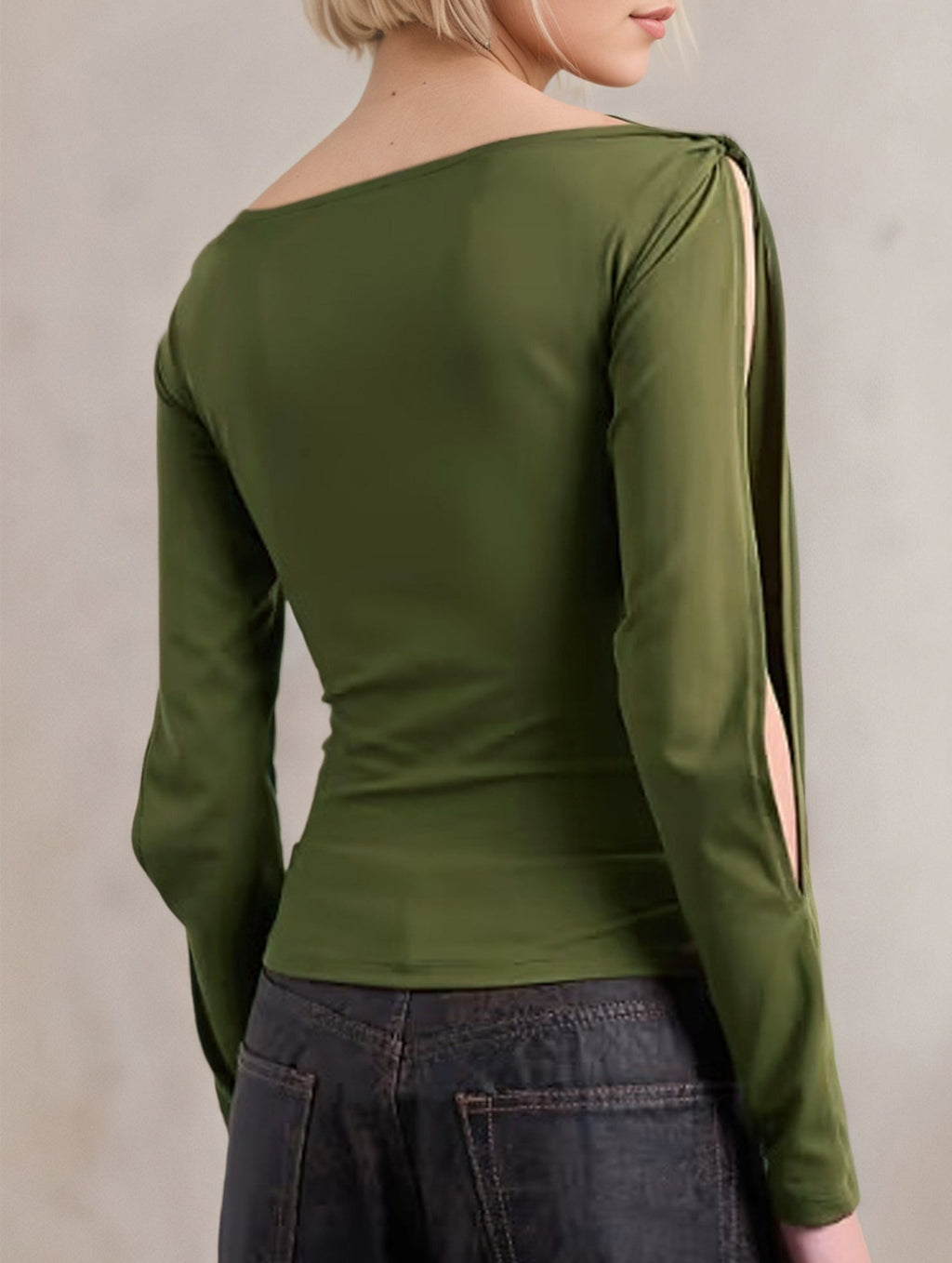 Women’s Off-the-Shoulder Cutout Top – Slim Fit Long Sleeve | Dripiume