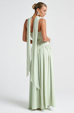 Strapless Long Dress with Draped Detail & Elegant Silhouette – Mya