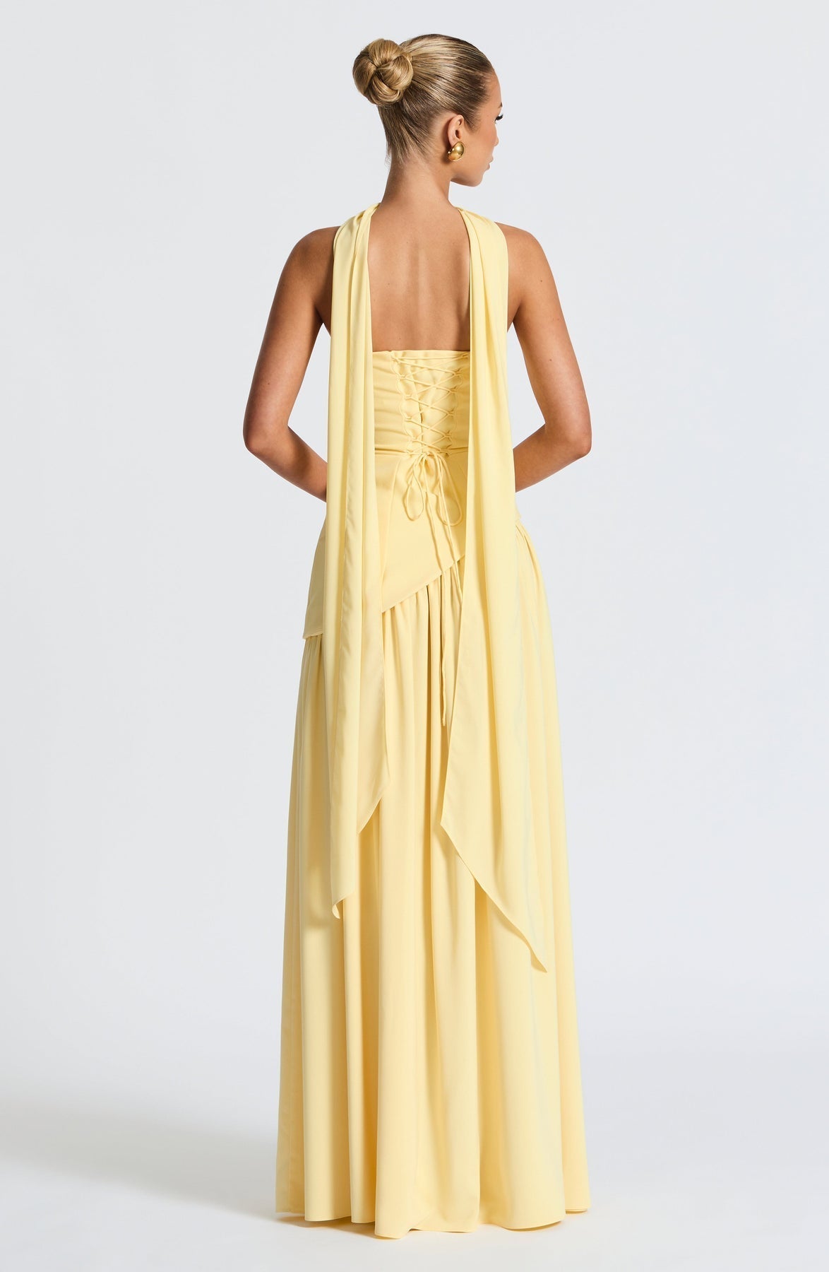 Strapless Long Dress with Draped Detail & Elegant Silhouette – Mya