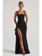Elegant Long Dress with Slit for Women – Modern Evening Style