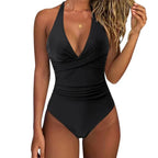 Women’s High-Waisted Push-Up One-Piece Swimsuit with Sculpting Fit and Support