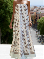 Strapless Printed Swing Dress - Summer Tube Top Casual Style