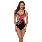 Women’s Geometric Print One-Piece Swimsuit with Shaping & Sculpting Fit