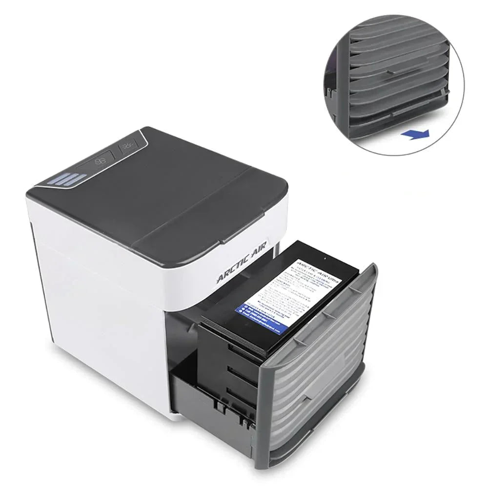 Versatile 3-in-1 Air Cooler: Fan, Humidifier, and Air Purifier – Compact, Silent Operation with LED Night Light