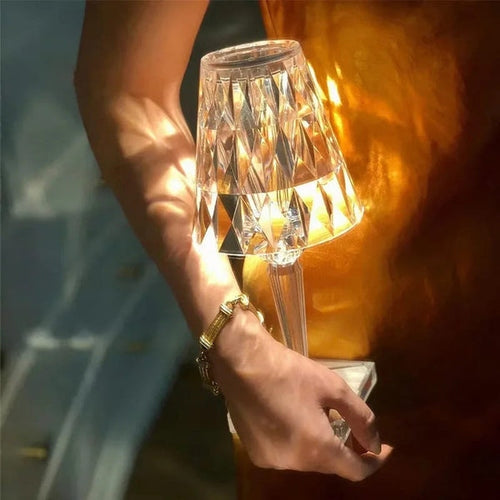 3-in-1 Wireless Rechargeable Crystal LED Table Lamp