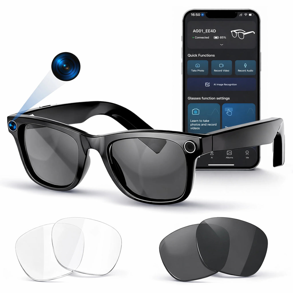 Smart AI Glasses with HD Camera & Translation – VisionSync Pro